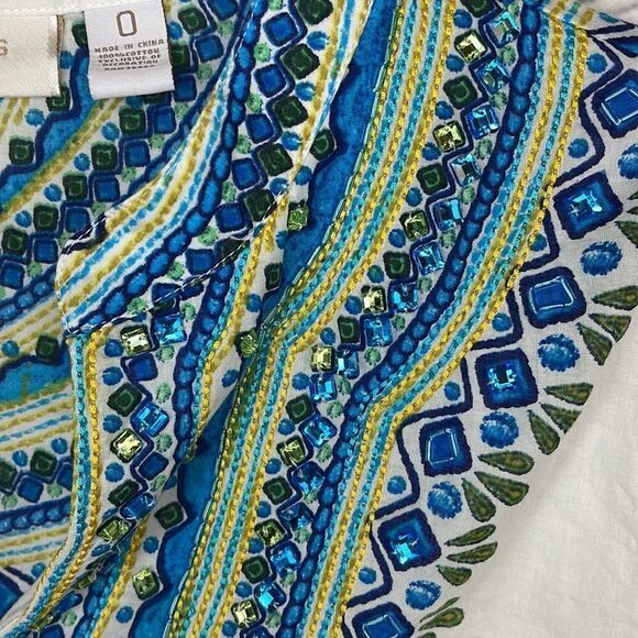 Chico’s Tunic Blouse with Beading and Embroidery Size 0 - Picture 3 of 7